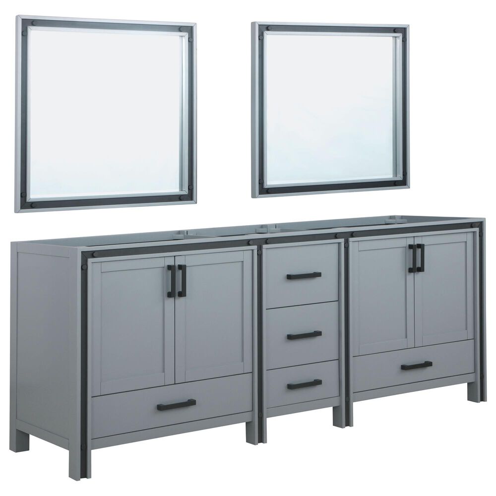 Lexora Home Ziva 84" Double Bathroom Vanity and Mirrors in Dark Grey, , large