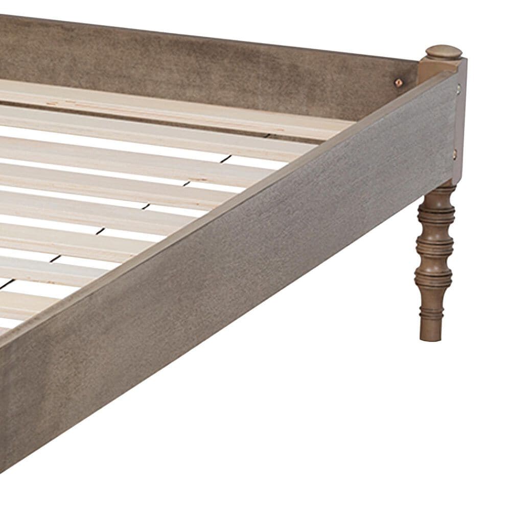 Baxton Studio Cielle Full Platform Bed Frame in Weathered Grey, , large