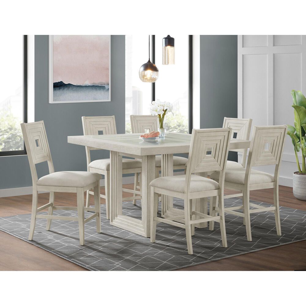 Mayberry Hill Avalanche Counter Height Table in Antique White - Table Only, , large