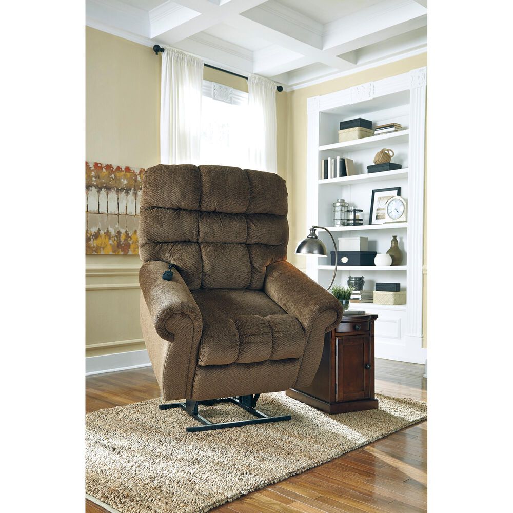 Signature Design by Ashley Ernestine Power Lift Recliner in Truffle, , large