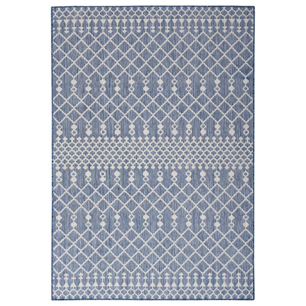 Nourison Positano Southwestern Navy Blue 5" x 7" Indoor/Outdoor Area Rug, , large