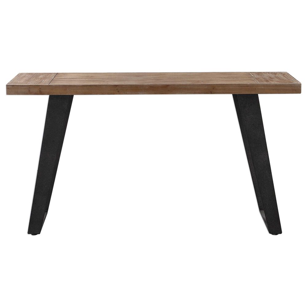 Uttermost Freddy Console Table in Weathered Oak and Black, , large