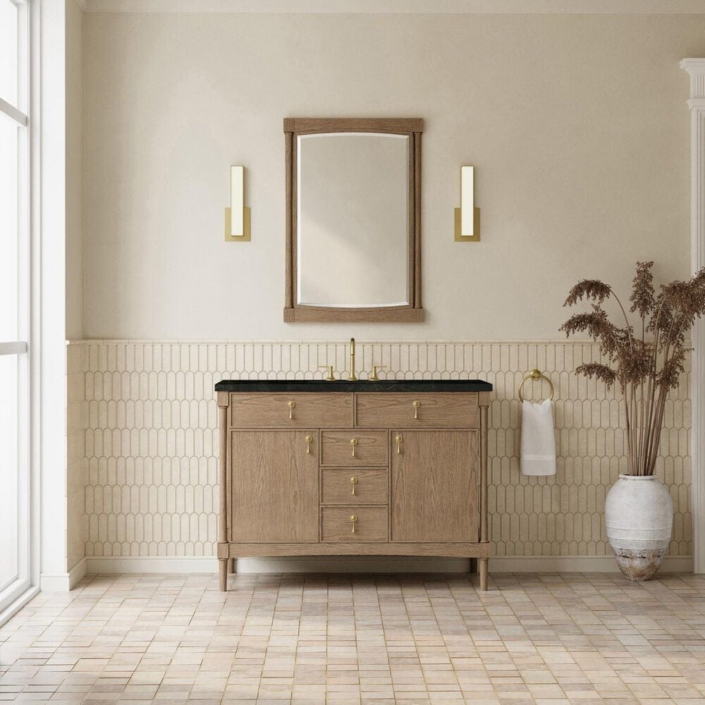 James Martin Kinnsden 48" Single Bathroom Vanity in Weathered Oak with 3 cm Phantome Eclos Top and Rectangular Sink, , large