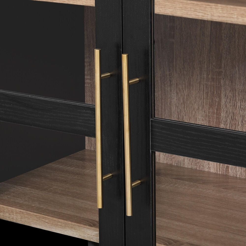 HOMLUX 71" Arched Kitchen Pantry Cabinet in Black, , large