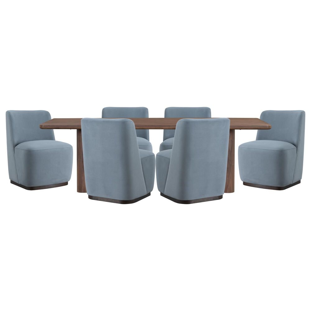 Alder & Tweed Theodore and Gracie 7-Piece Rectangular Dining Set in Perfect Walnut, , large