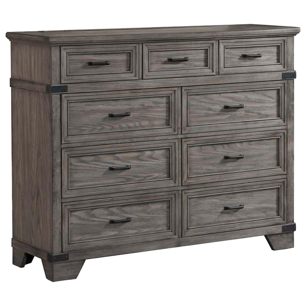 Hawthorne Furniture Forge 9-Drawer Tall Dresser in Wire Brushed Steel Gray, , large