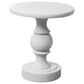 Hearth and Haven Outdoor Round Side Table with Sculpted Pedestal Base in White, , large
