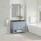James Martin Vanities Breckenridge 36" Single Bathroom Vanity in Serenity Blue with 3 cm Charcoal Soapstone Quartz Top and Rectangular Sink, , large