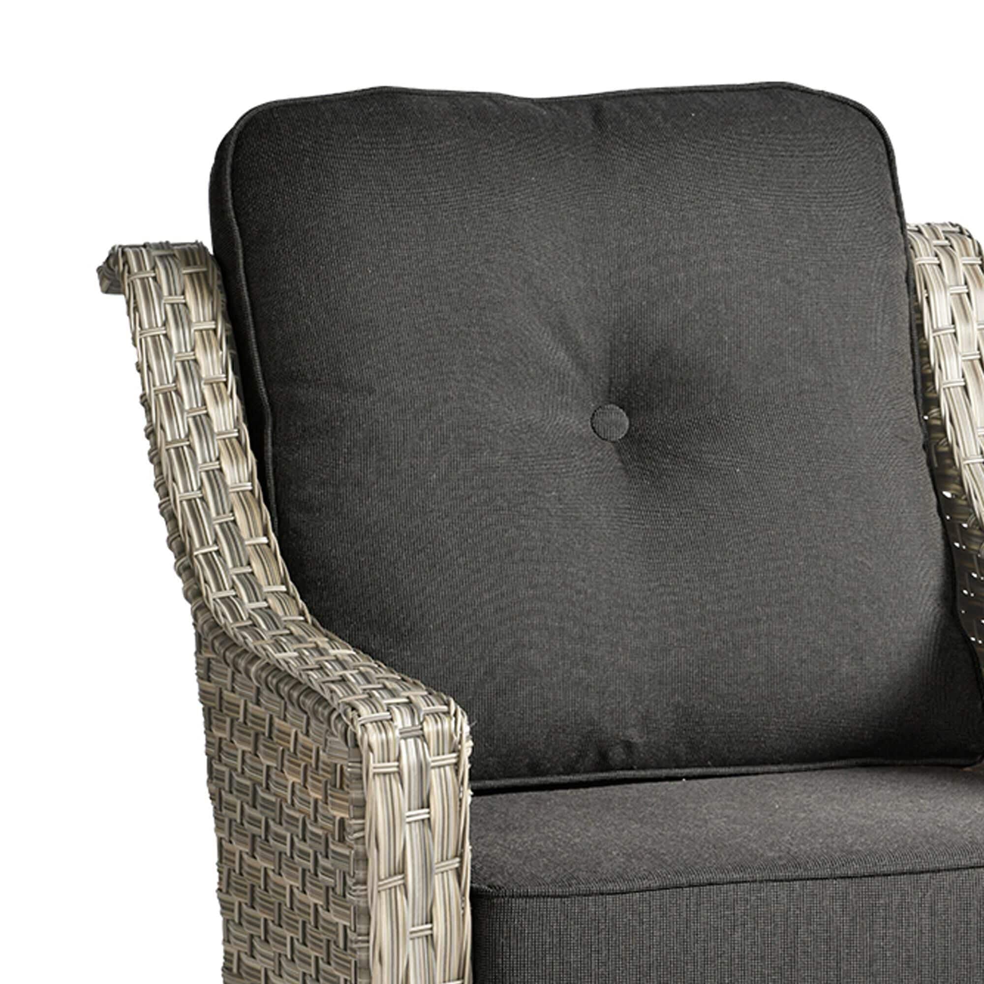 HOMLUX Outdoor Arm Chair in Black (Set of 2)