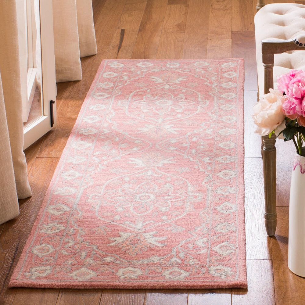 Safavieh Micro-Loop Oriental 2&#39;3&quot; x 11&#39; Pink and Ivory Runner, , large