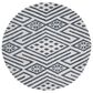 Safavieh Micro-Loop MLP611M 5" Round Blue and Ivory Area Rug, , large