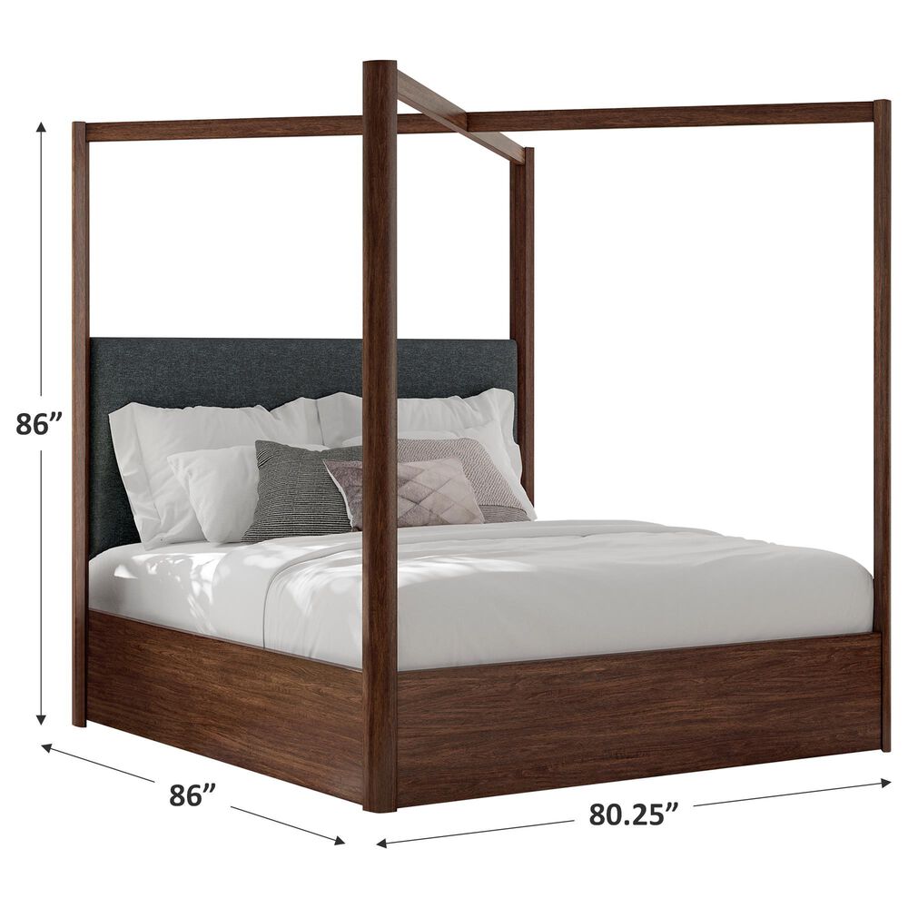 Millenium Dilenno King Canopy Panel Bed in Dark Brown with USB Ports, , large
