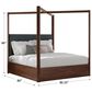 Millenium Dilenno King Canopy Panel Bed in Dark Brown with USB Ports, , large