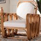 Baxton Studio Tiramisu Arm Chair with Light Honey Rattan in White, , large