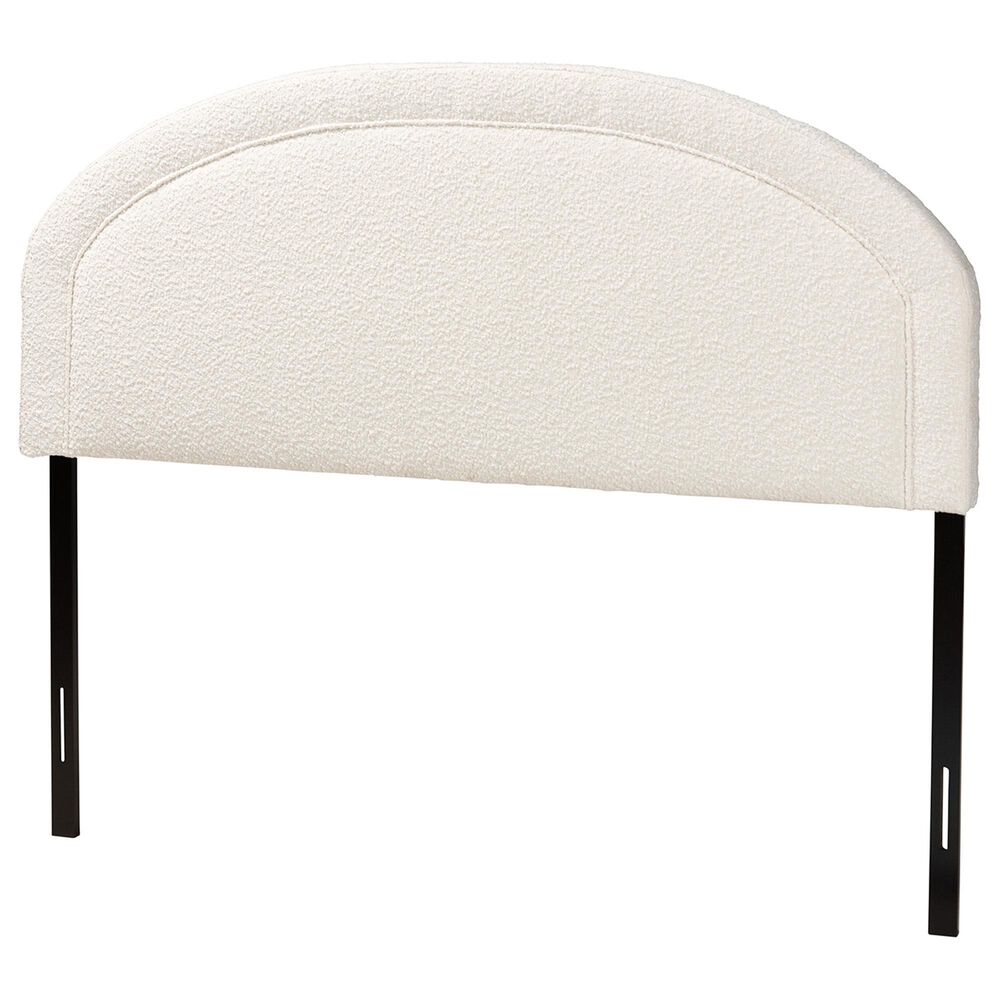 Baxton Studio Fiana Queen Upholstered Panel Headboard in Cream, , large
