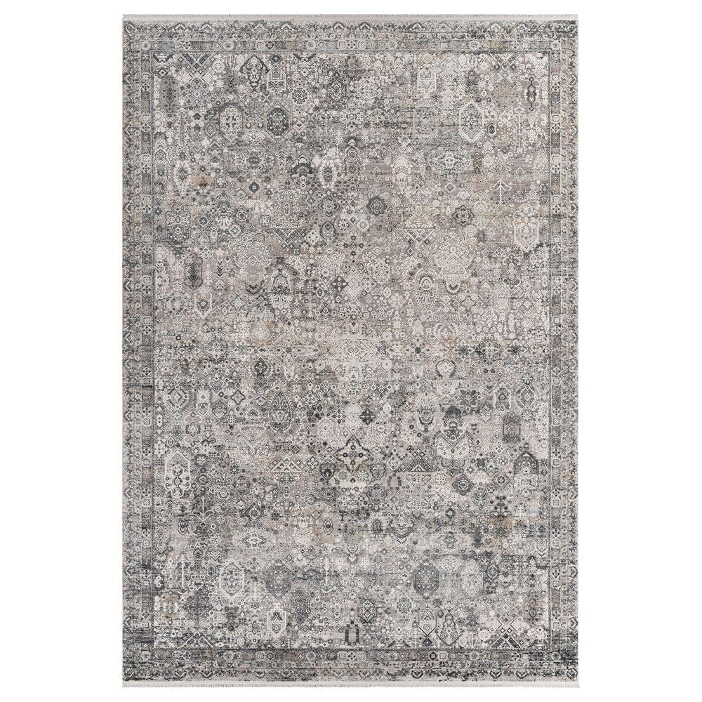 Surya Solar 9"6" x 13" Gray, Light Gray, Charcoal, Black and Mustard Area Rug, , large
