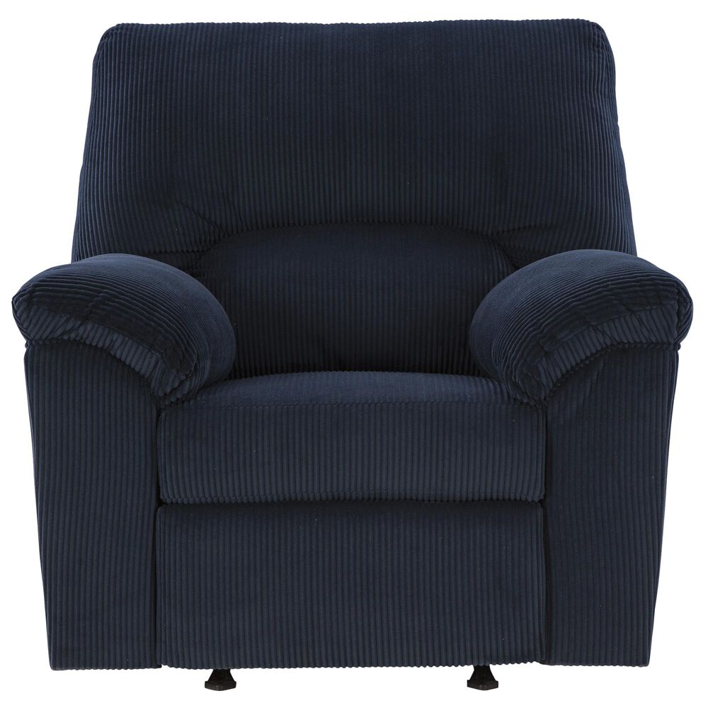 Ashley SimpleJoy Manual Rocker Recliner in Navy, , large