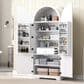 HOMLUX 72" Tall Arched Kitchen Pantry Cabinet in White, , large