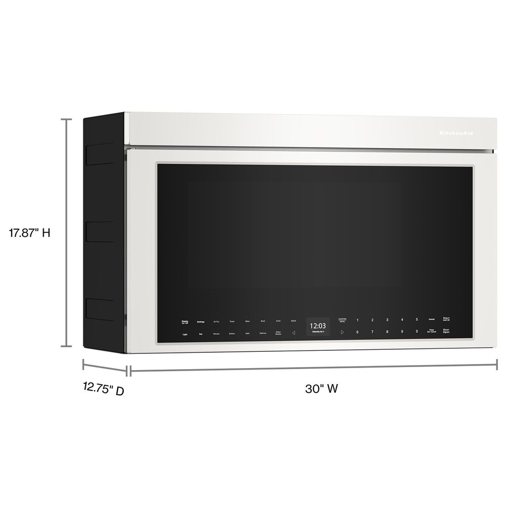 KitchenAid 1.1 Cu. Ft. Multifunction Over-the-Range Microwave Oven with Flush Built-In Design in Porcelain White, , large