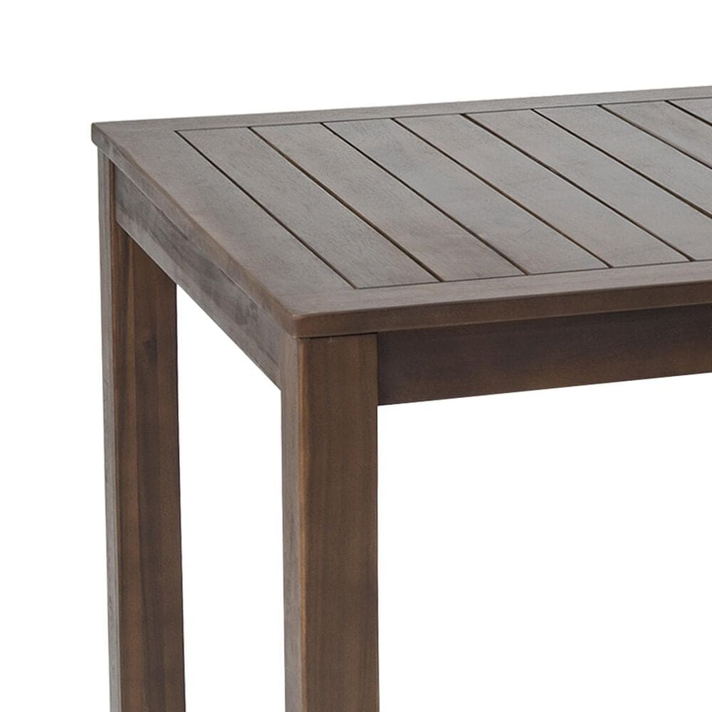 Hearth and Haven Outdoor 69 Inch Acacia Wood Dining Table with Square Legs in Dark Brown, , large