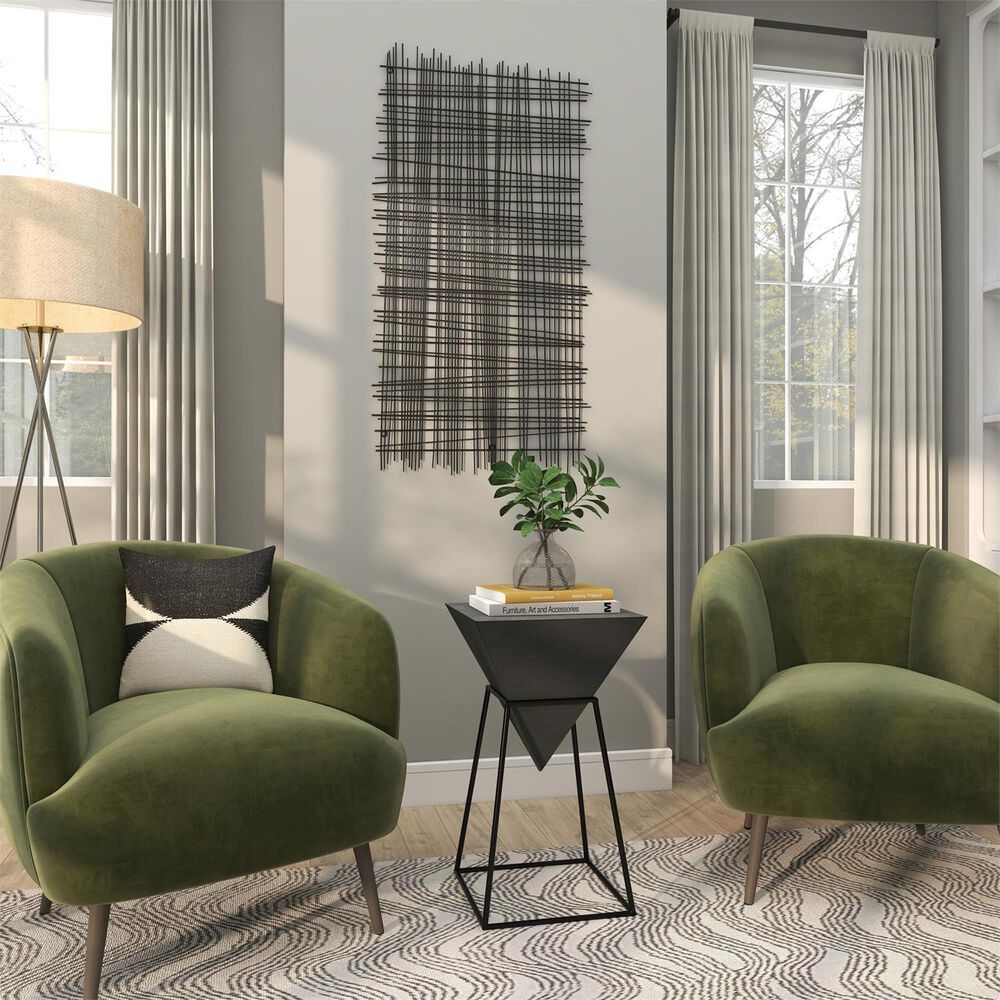 Maple and Jade Triangle End Table in Black, , large
