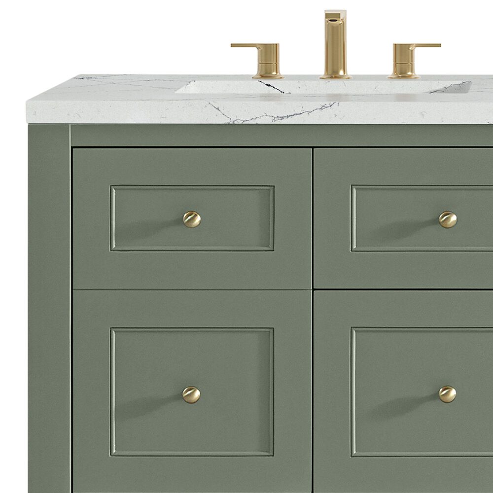 James Martin Vanities Breckenridge 60&quot; Double Bathroom Vanity in Smokey Celadon with 3 cm Ethereal Noctis Quartz Top and Rectangular Sinks, , large