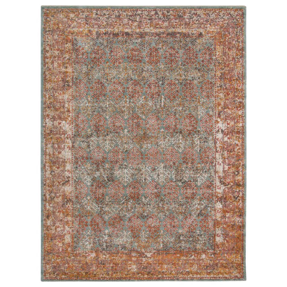 Amer Rugs Eternal 2"2" x 3" Sea Blue and Rust Area Rug, , large
