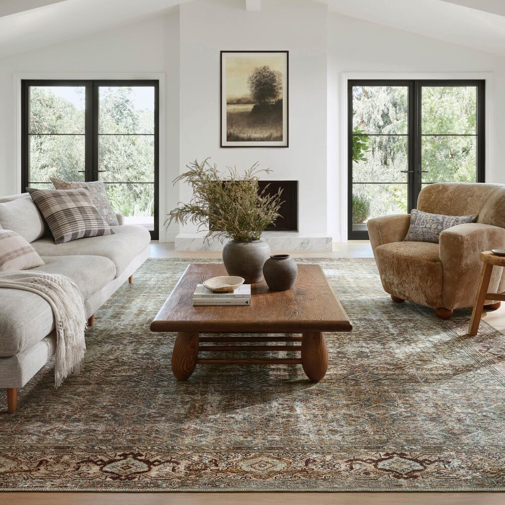 Amber Lewis x Loloi Georgie 10&#39; x 14&#39; Moss and Salmon Area Rug, , large