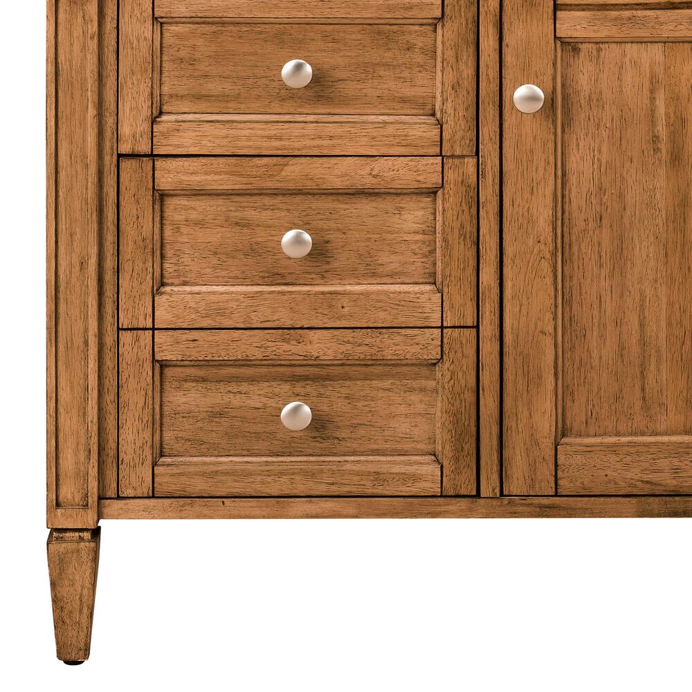 James Martin Vanities Brittany 48&quot; Single Bathroom Vanity in Saddle Brown with 3 cm Victorian Silver Quartz Top and Rectangular Sink, , large