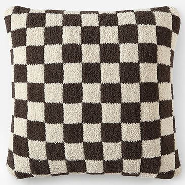 Sunday Citizen Checkerboard 20" Square Throw Pillow in Mocha and Sahara Tan, , large