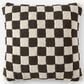 Sunday Citizen Checkerboard 20" Square Throw Pillow in Mocha and Sahara Tan, , large