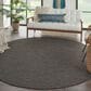 Nourison Positano 6" Round Charcoal Indoor/Outdoor Area Rug, , large