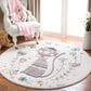 Safavieh Carousel CRK187 3" Round Ivory and Pink Kids Area Rug, , large