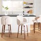 LumiSource Dahlia Swivel Counter Stool with Cream Fabric Upholstery in Walnut and Chrome (Set of 2), , large