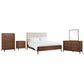 Riva Ridge Jasper 5 Piece California King Upholstered Panel Bedroom Set in Modern Walnut, , large