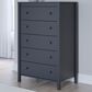 Ashley Simmenfort 5-Drawer Chest in Matte Navy Blue, , large