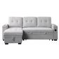 Lilola Home Ashlyn II 84" Stationary Sleeper Sofa with Storage Chaise in Gray, , large
