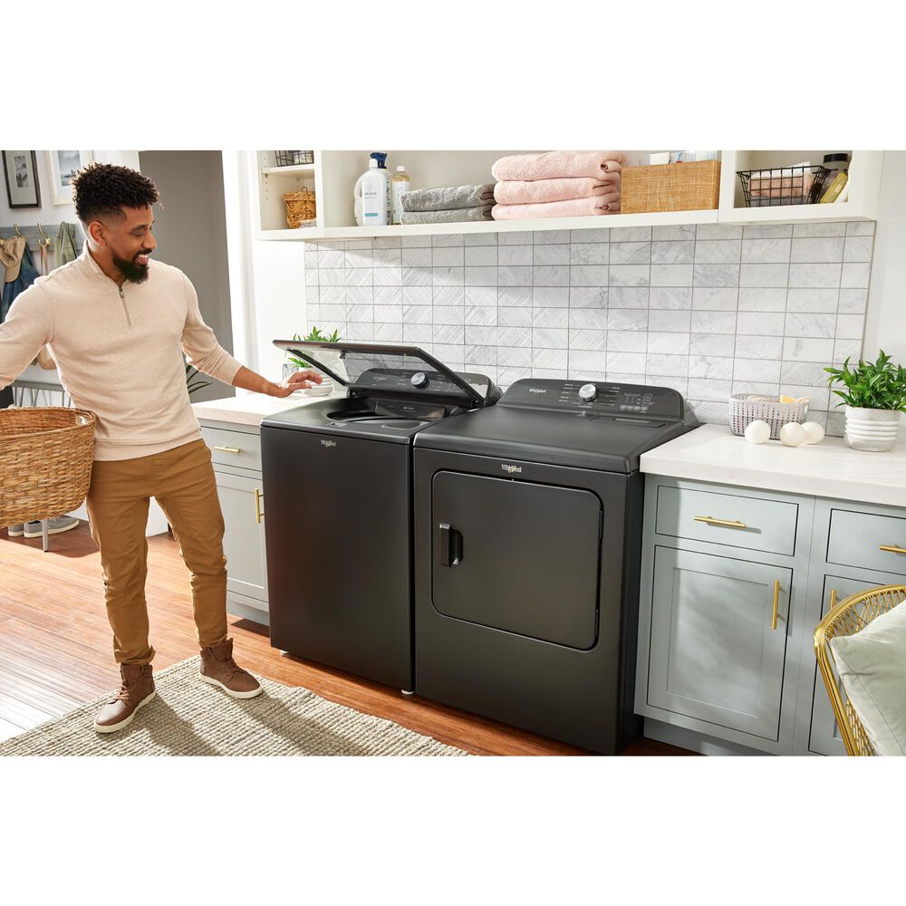 Whirlpool 5.3 Cu. Ft. Washer and 7.0 Cu. Ft. Electric Dryer in Black , , large