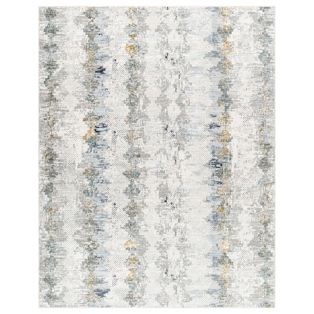 Surya Dresden Off-White, Taupe, Dusty Sage, Ink Blue, Light Gray and Deep Teal 12" x 15" Area Rug, , large