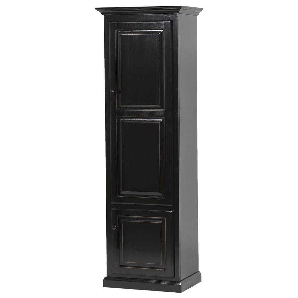 American Heartland Poplar Single Door Pantry in Antique Black, , large