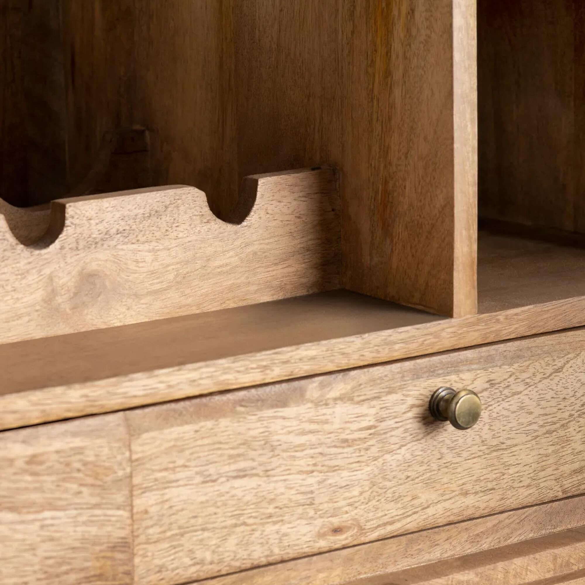Natural wood bar cheap cabinet