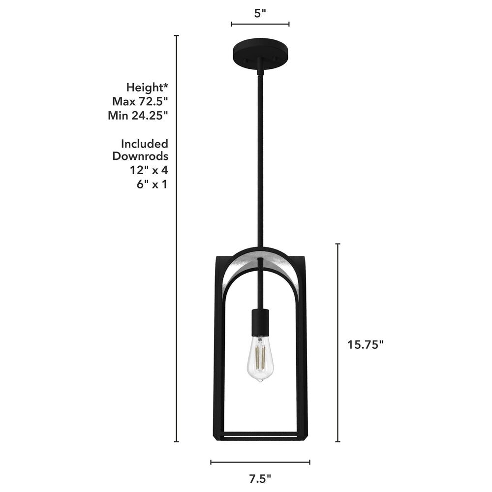 Hunter Dukestown 1-Light Mini Pendant in Natural Iron and Gold Leaf, , large