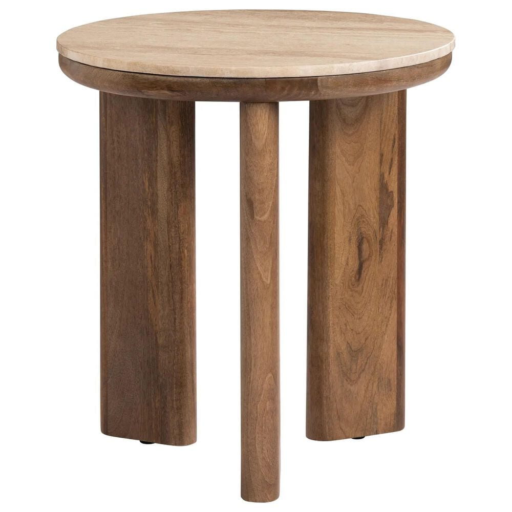 Slatehouse Mason Round End Table in Brown, , large