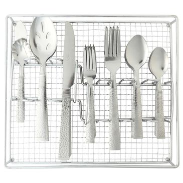 Gibson Overseas, Inc Prato 65-Piece Flatware Set with Wire Caddy in Silver, , large