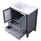 Lexora Home Volez 30" Single Bathroom Vanity in Dark Grey with 2 cm White Ceramic Top and Rectangular Sink, , large