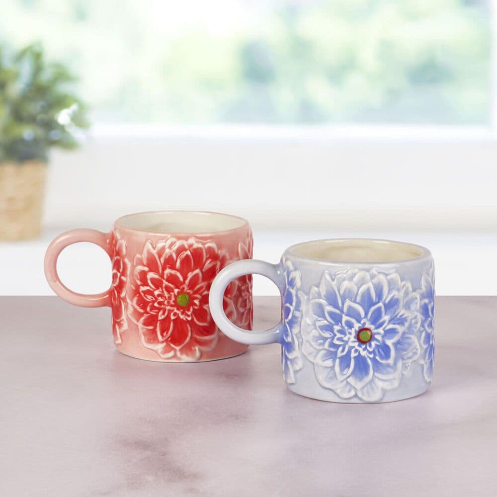 Lifetime Brands Jewelled Mosaic 15 Oz Flower Mug in Blue, , large