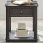 Belle Furnishings Wallace 1-Drawer End Table in Aged Oak, , large