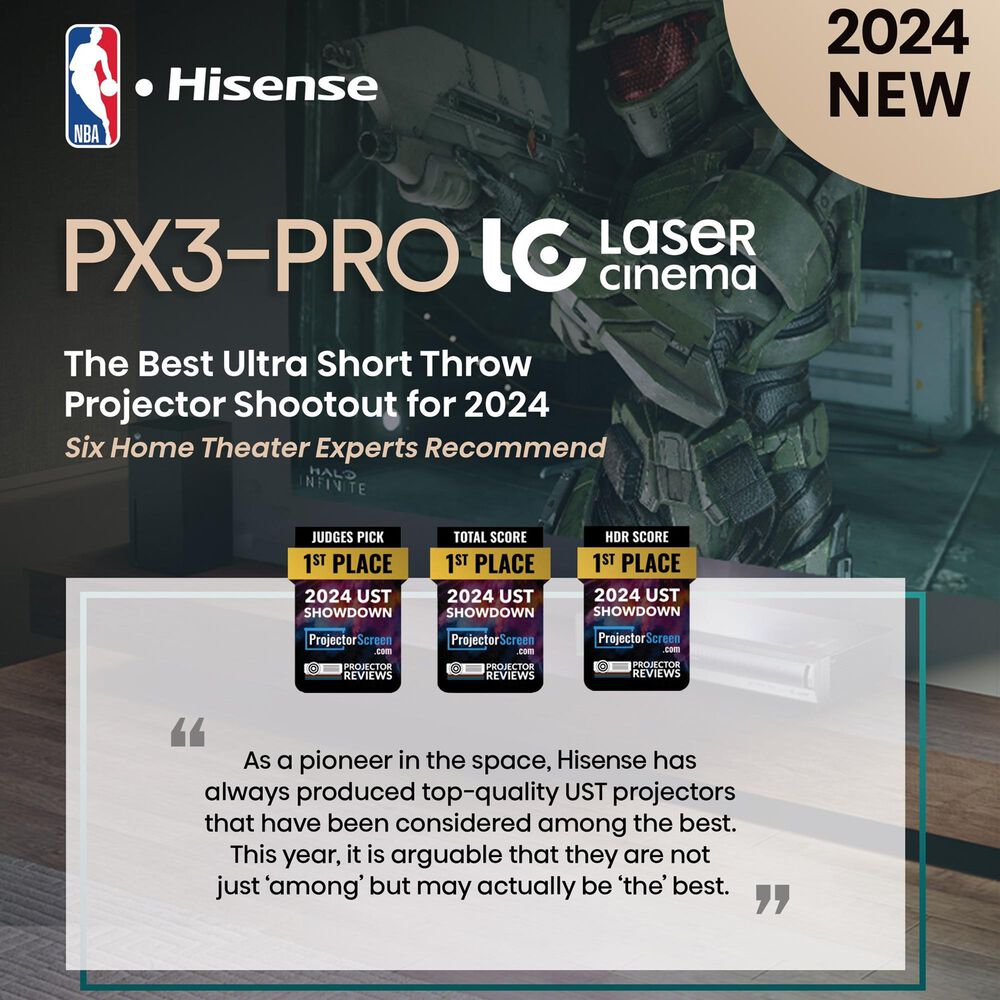 Hisense PX3-Pro Triple Laser UST Home Theater Projector in Black, , large