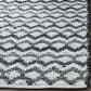 Safavieh Montauk Chevron 10" x 14" Ivory, Blue and Black Area Rug, , large