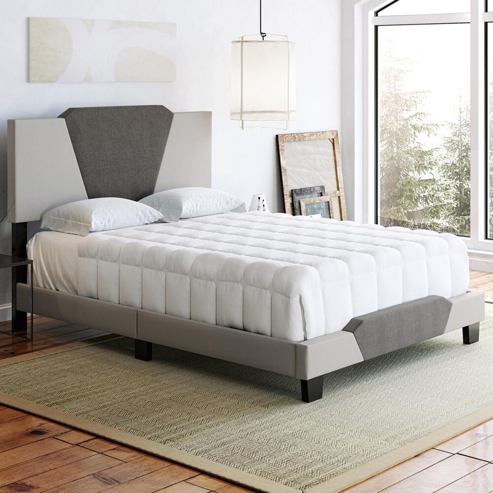 Accent Tuscany Full Upholstered Bed in Brown and Taupe, , large